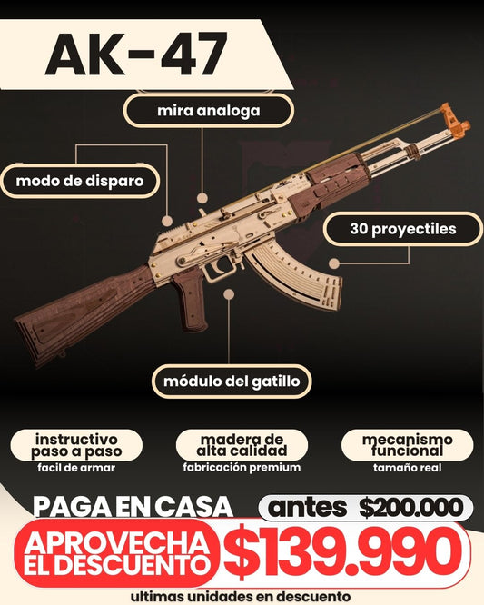 Juguete AK 47 de madera