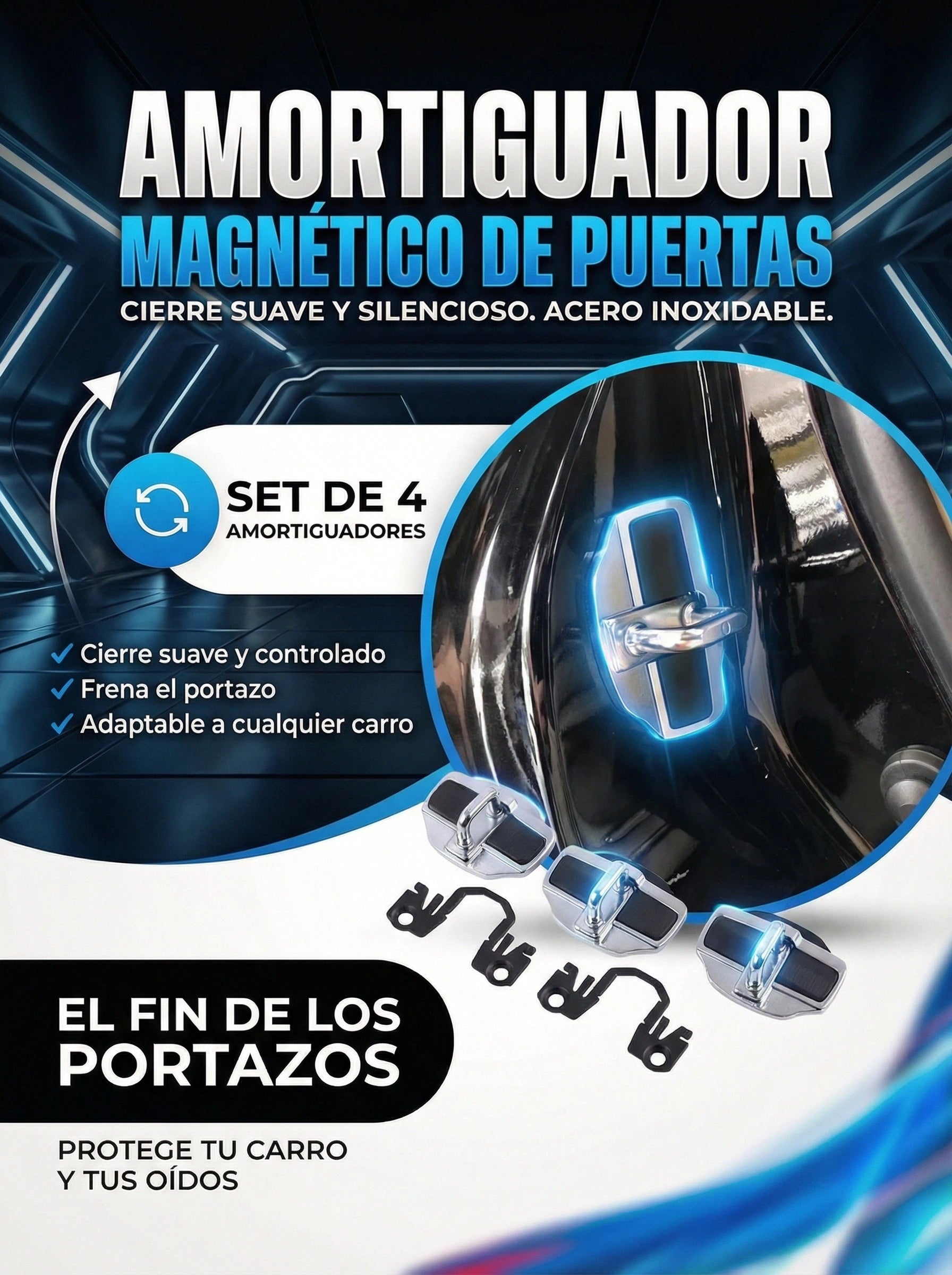 Amortiguador magnetico para puerta de carros